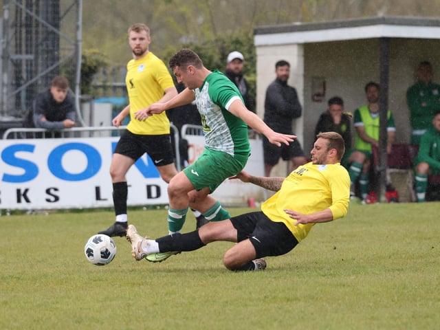 Action from the Father Purcell Challenge Cup final between Mob Albion (green/white kit) and Burrfields. Picture: Kevin Shipp