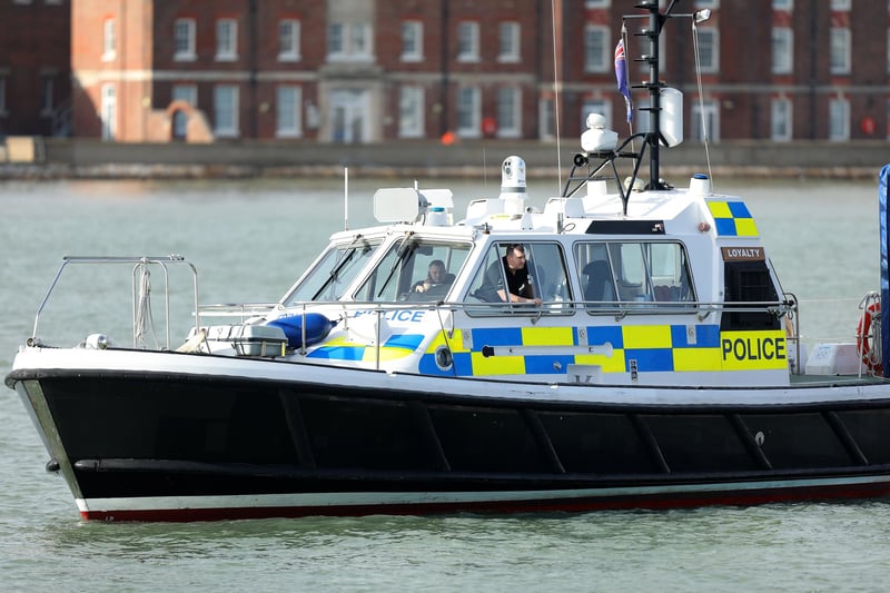 Police launch. Departure of HMS Prince of Wales is postponed, Old Portsmouth
Picture: Chris Moorhouse (jpns 110224-02)