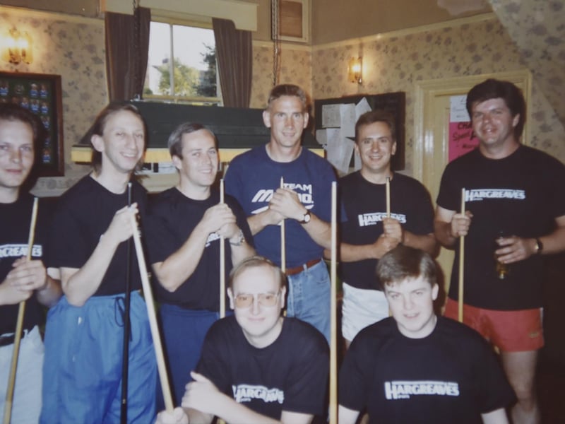 Northcote Pub in Southsea collects.
Pictured is: (middle) Alan Knight during the Northcote pub pool tournament in 1992.