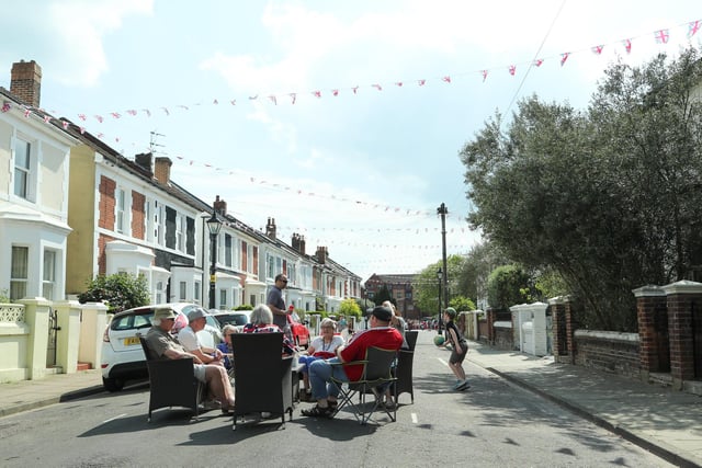VE Day street party on Chelsea Road, Southsea