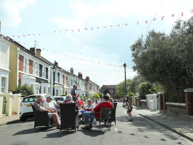 VE Day street party on Chelsea Road, Southsea