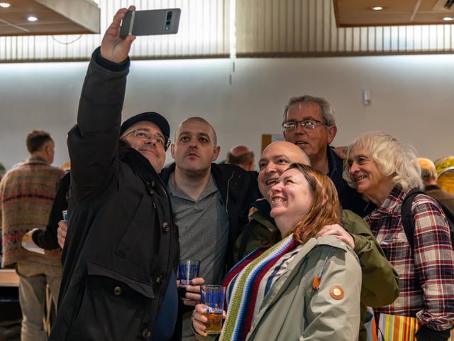 Grabbing a souvenir selfie at the Gosport Winterfest. Picture: Mike Cooter (250223)