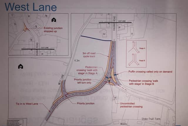 Havant Borough Council's proposed changes at West Lane as part of the £6.4m Hayling Island Transport Assessment.