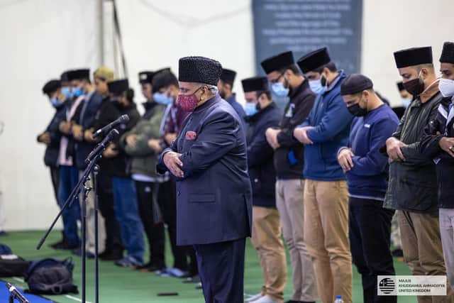 Picture issued by the Ahmadiyya Muslim Youth Association UK of their National President Rafiq Ahmed Hayat, during prayers in Hampshire Picture: Ahmadiyya Muslim Youth Association UK/PA Wire
