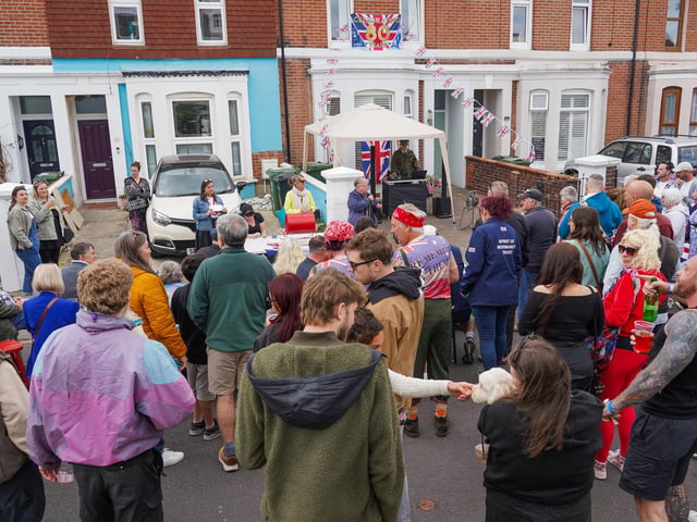 The VE Day street party on Duncan Road. Picture: Alec Chapman