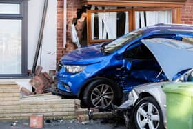 Aftermath of crash in Kensington Road, Copnor. Picture: Habibur Rahman