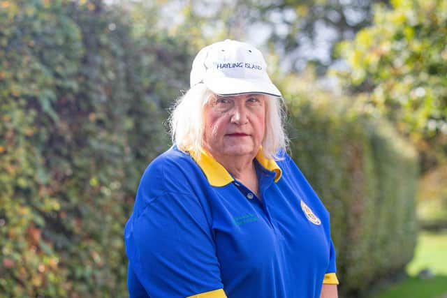 Stella Moore outside  Hayling Island Bowls Club 
Picture: Habibur Rahman.