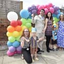 From left, nursery manager Abbie Hendry, Atlas Zissou (3), The Lord Mayor and Lady Mayoress of Portsmouth Cllr Tom Coles and Nikki Coles, Lennon Garvey, four, nursery owner Lucy Whitehead, Zephyr Zissou, three, Isla Mundy, four, and operations manager Emma Fowles Picture: Sarah Standing (270623-5612)
