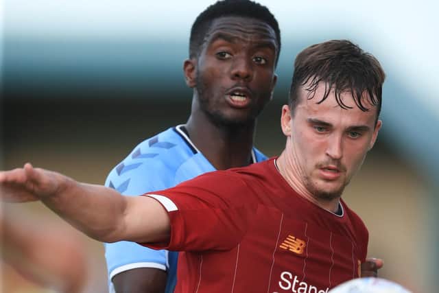 Jordy Hiwula in action against Liverpool under-23s. Picture: Marc Atkins/Getty Images