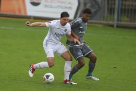 Hawks defender Craig Robson in action during last season's NL South match with Concord Rangers at Westleigh Park. Photo by Dave Haines/Portsmouth News.