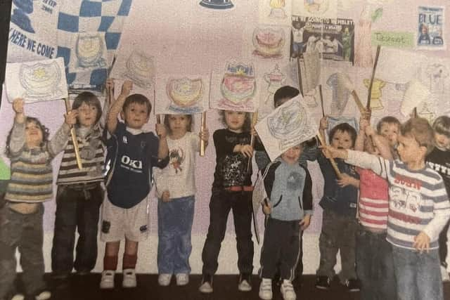 Bunny Warren children celebrate Pompey's FA Cup win in 2008