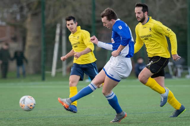 Kieran Hammond scored both goals as Denmead defeated Andover New Street Swifts 2-0. Picture: Keith Woodland