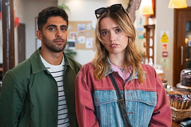Xander (Arian Nik) could be a new romantic interest for mum-to-be Gemma (Aimee Lou Wood) in the new BBC sitcom Daddy Issues (Picture: BBC/Fudge Park Productions/James Stack)