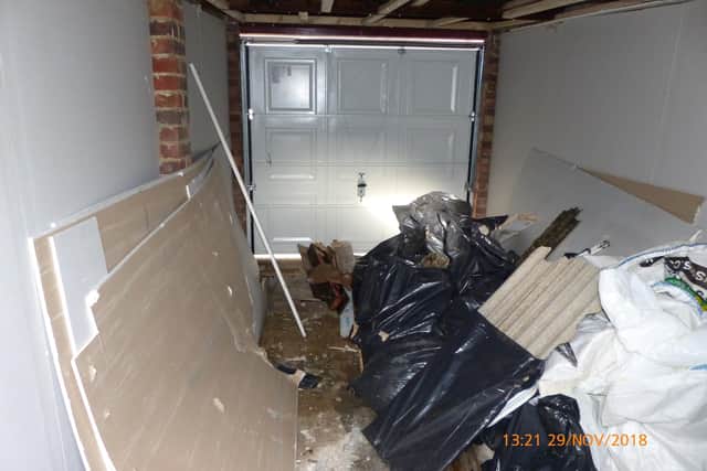 Davey Stiles left open bags of broken asbestos roofing in a communal alleyway. Pictures: Portsmouth City Council