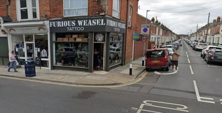 Furious Weasel Tattoo, Eastney Road, has a rating of 4.9 on Google with 111 reviews.