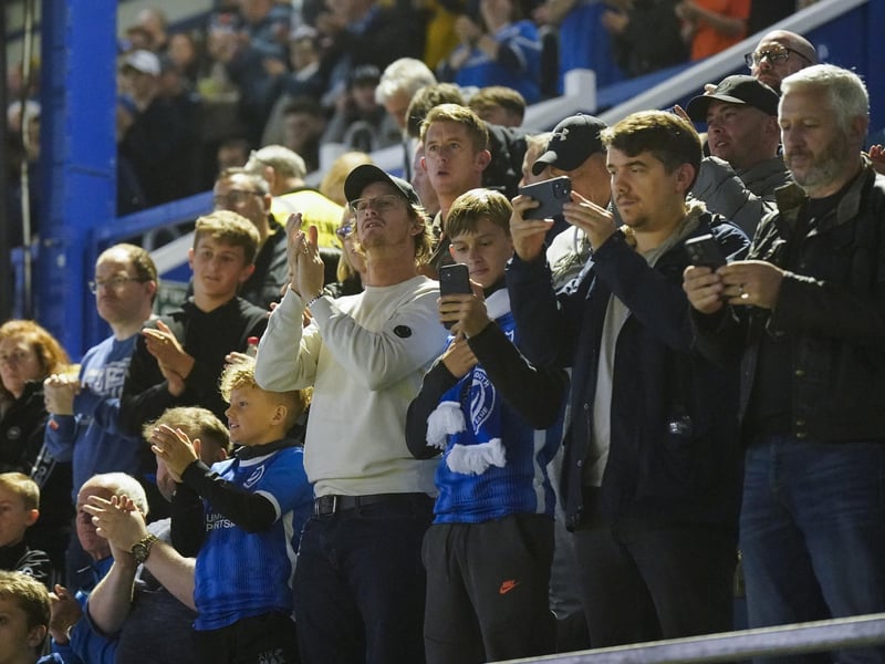 The Pompey players get a standing ovation following their 5-1 demolition job against Gillingham