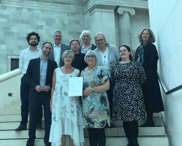 Volunteers from The D-Day Story at The British Museum where the Volunteers for Museum Learning awards night was held, October 2023.
The team took the regional South East title for their work on "Survivor! From North East to Nightclub via Normandy" about LCT 7074