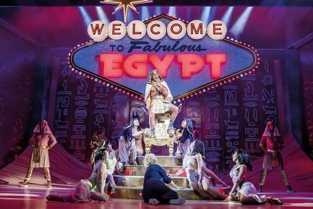 Jason Donovan performing as Pharaoh in Joseph and Joseph and the Amazing Technicolor Dreamcoat. Picture by Tristam Kenton