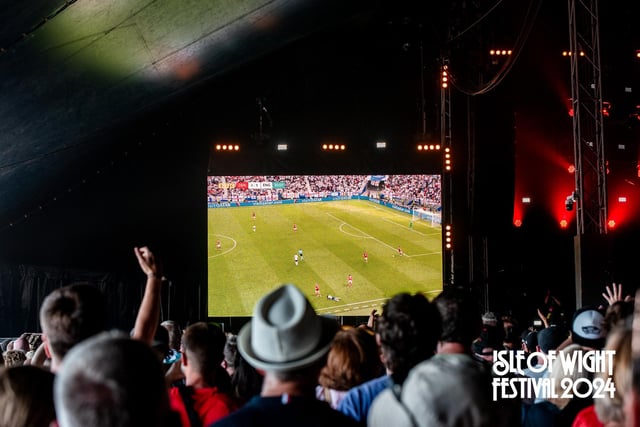 Peter Crouch started proceedings as he hosted a live recording of That Peter Crouch Podcast on the Big Top stage, ahead of England’s EUROs match against Denmark.