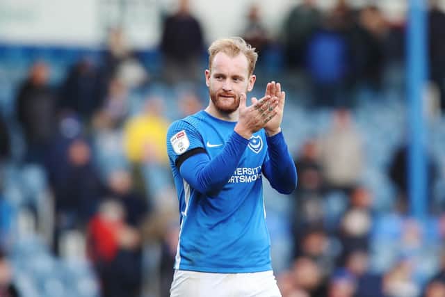 Danny Cowley felt Connor Ogilvie turned in his finest performance in a Pompey shirt against Bolton on Saturday. Picture: Joe Pepler