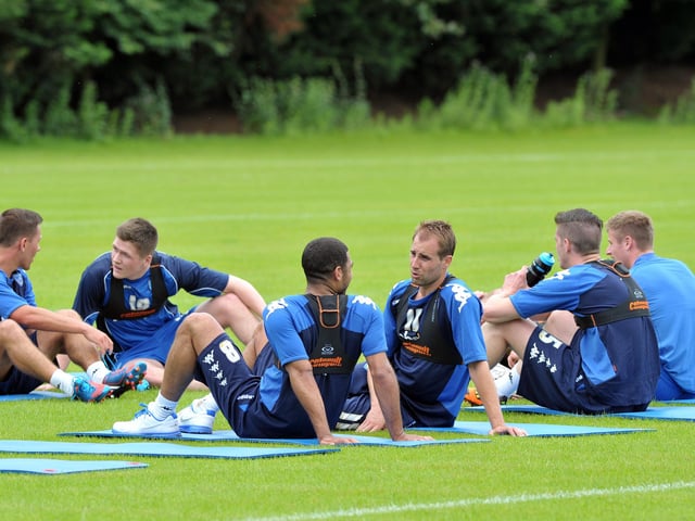The first day back for Pompey pre-season training under Michael Appleton in July 2012. Picture: Steve Reid (122332-864)