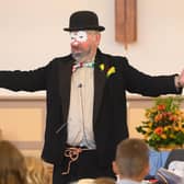 Pictured is:  Rev. Dr. Malcolm Rothwell as Zeno the hobby clown

Picture: Keith Woodland (170921-46)