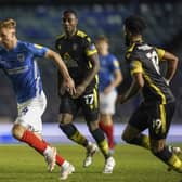 Michael Jacobs was one of a number of players to struggle at Fratton Park last night  picture: Jason Brown/ProSportsImages