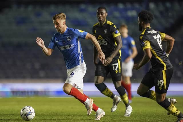 Michael Jacobs was one of a number of players to struggle at Fratton Park last night  picture: Jason Brown/ProSportsImages