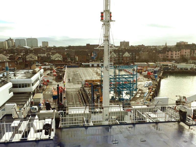 Building at Wightlinks Gunwharf terminal in Portsmouth.