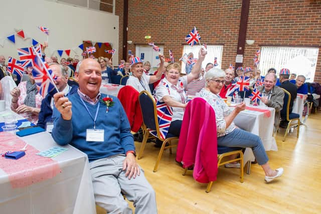 Visitors having lunch and cake at the community centre
Picture: Habibur Rahman