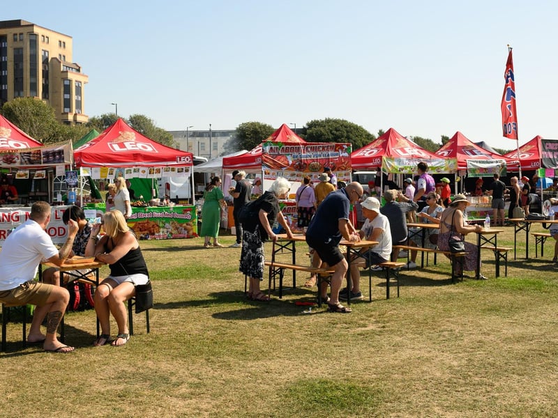 Pictured is: Food outlets at the event.
Picture: Keith Woodland