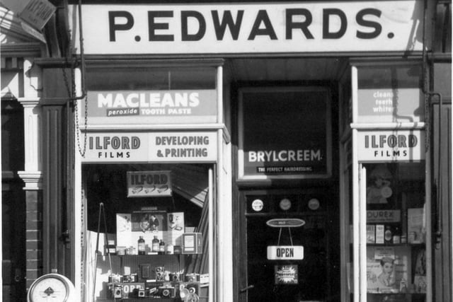 P Edwards camera/photographic shop at 90, Copnor Road, Portsmouth. Diana Shaw sent in the image as her father ran the shop.