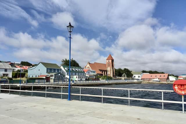 A photo of Port Stanley, Falkland Islands. Falkland Islanders have spoken of their gratitude for "freedom" to mark the 40th anniversary of British forces landing on the Islands as part of its recapture from Argentina in 1982. Throughout May 21 and 22, 1982, British troops carried out an amphibious landing at San Carlos in the Falkland Islands. Argentine forces went on to surrender on June 14, 1982.