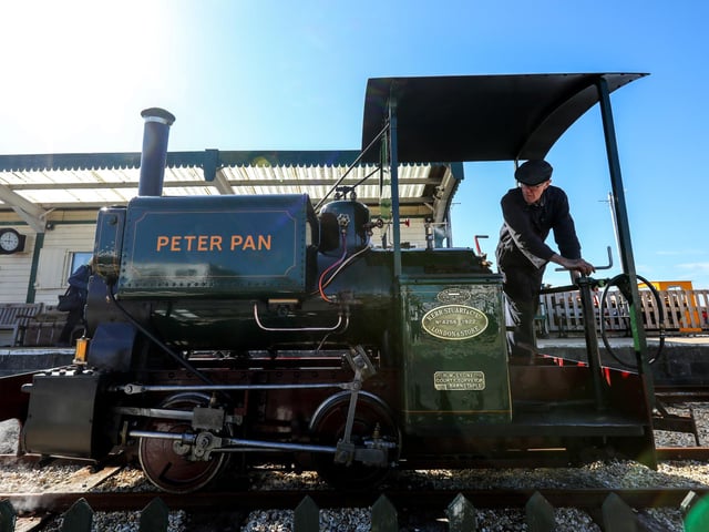 Graham Morris aboard Peter Pan at the Hayling Railway 20th Anniversary Gala, Eastoke Corner, Hayling Island.