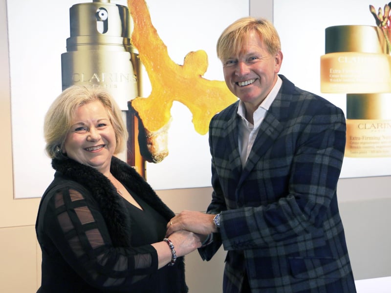 The Gunwharf website state: "Discover the UK’s No1 prestige skincare brand for yourself at Gunwharf Quays with an amazing range of skin care, make-up and wellbeing products." Pictured are Managing Director Mark Dransfield and Mandy Chamberlain from Clarins.