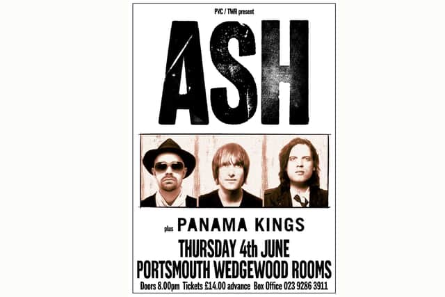 The Wedgewood Rooms classic gigs posters on sale as part of the Music Venue Trust campaign to help save UK venues.

Pictured is: Ash at the Wedgewood Rooms.

