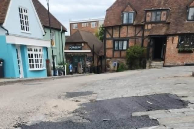The road near The Square, Hamble. Photo: Peter Langdon