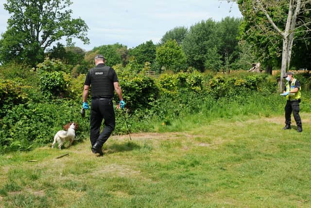 Police were seen at Staunton Country Park on Sunday, May 17. Picture: Sarah Standing (170520-8632)