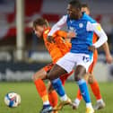 Former Pompey midfielder Charlie Bell in action against Peterborough in the Papa John's Trophy in January 2021. Picture: Nigel Keene/ProSportsImages