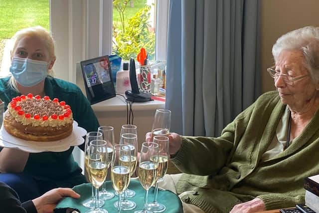 Betty Heath on her 95th birthday.
