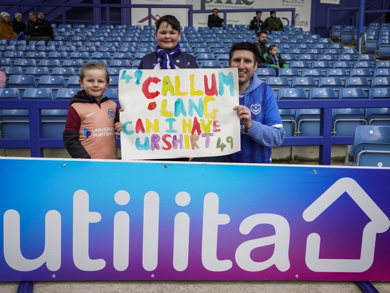 Goalscorer Callum Lang has already made himself a fans' favourite at Fratton Park