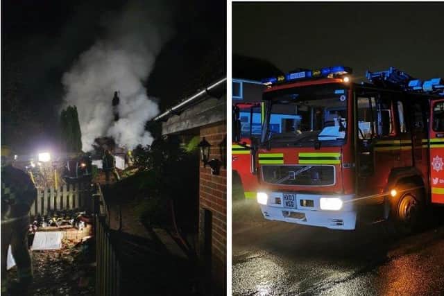 Fire crews attending a thatched cottage fire in Langrish, near Petersfield. Picture: Hampshire Fire and Rescue Service