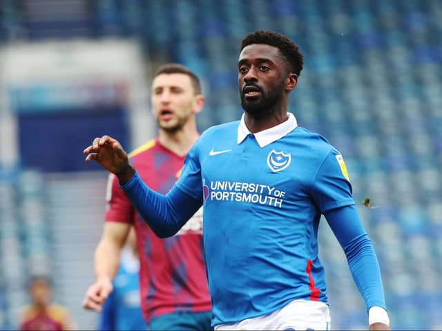 Former Pompey striker Jordy Hiwula is looking for the 13th club of his career after being released by Ross County earlier this week. Picture: Joe Pepler