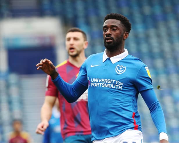 Former Pompey striker Jordy Hiwula is looking for the 13th club of his career after being released by Ross County earlier this week. Picture: Joe Pepler