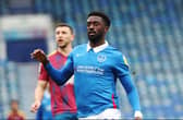 Former Pompey striker Jordy Hiwula is looking for the 13th club of his career after being released by Ross County earlier this week. Picture: Joe Pepler