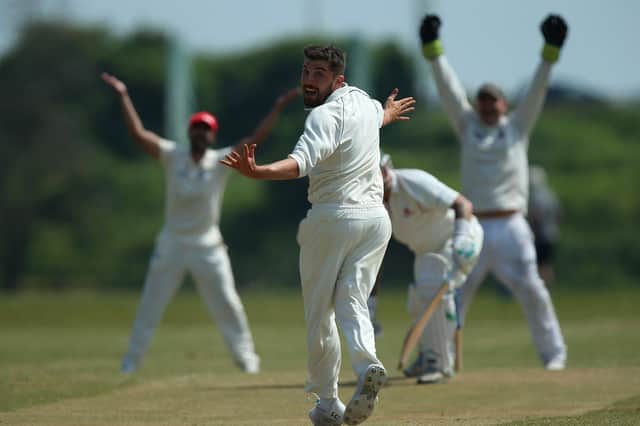 Portsmouth 3rds bowler Matt Hoddle appeals for a wicket during his side's Hampshire League win against Portsmouth & Southsea 3rds
Picture: Chris Moorhouse