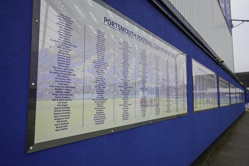 The names of those who helped save the club from liquidation remain on view.