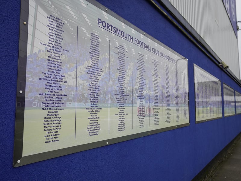 The names of those who helped save the club from liquidation remain on view.