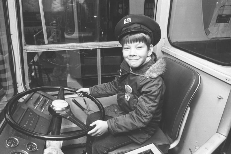 ohn Richardson, of Thorney Close, at the Tyne and Wear PTE Wheatsheaf workshops open day in 1984.