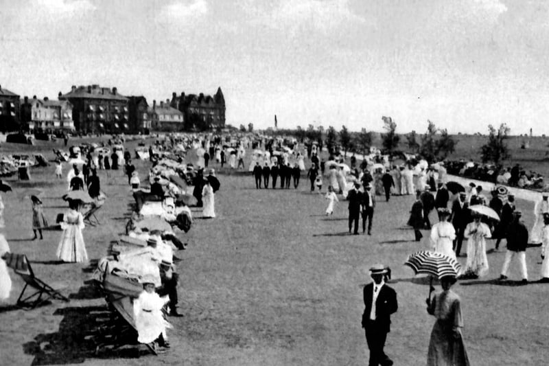 When ladies and gentlemen dressed to go for a stroll. A summers day Ladies Mile, Southsea Common.